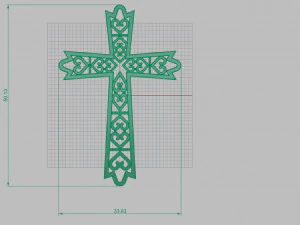 cross with hearts 3d print model stl 3dm obj 3D Print Model