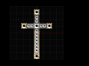 cross with rubies 3d print model stl 3dm obj 3Dプリントモデル