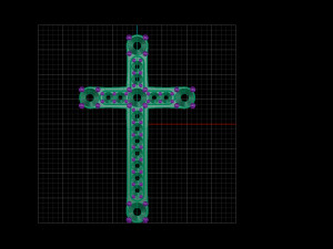 cross with rubies 3d print model stl 3dm obj 3Dプリントモデル