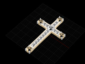 cross with rubies 3d print model stl 3dm obj 3Dプリントモデル