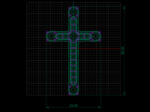 cross with rubies 3d print model stl 3dm obj 3Dプリントモデル