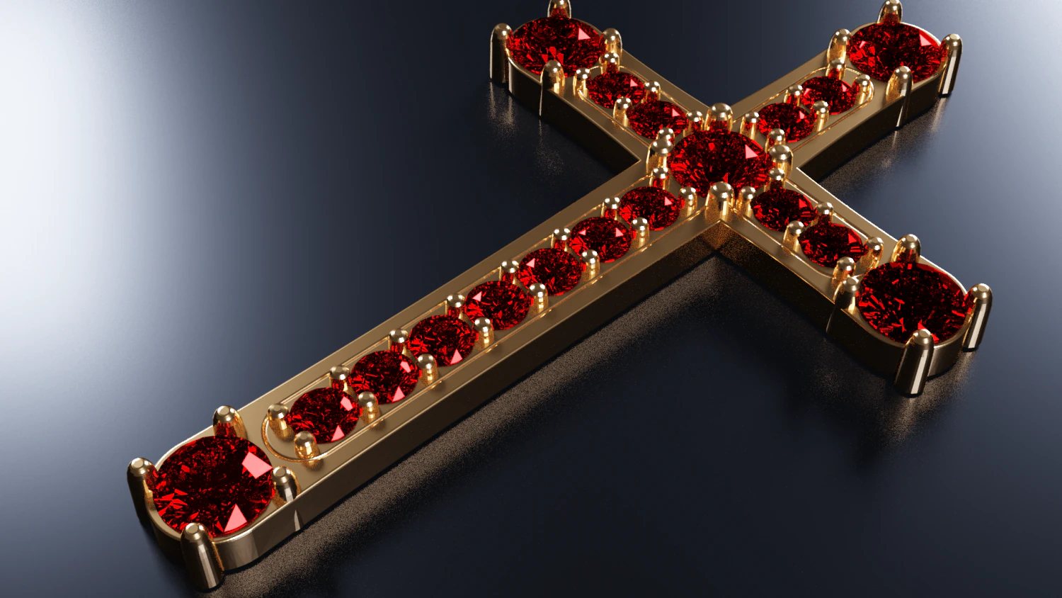 cross with rubies 3d print model stl 3dm obj 3D Print Model .c4d .max .obj .3ds .fbx .stl .blend 
