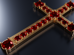cross with rubies 3d print model stl 3dm obj 3Dプリントモデル