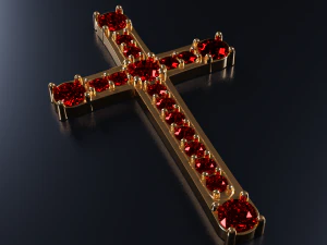 cross with rubies 3d print model stl 3dm obj 3D Print Model