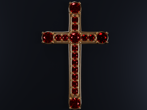 cross with rubies 3d print model stl 3dm obj 3Dプリントモデル