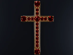 cross with rubies 3d print model stl 3dm obj 3D Print Model