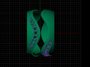 bicolor ring with gems 3d print model stl 3dm obj Modello di stampa 3D