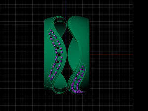 bicolor ring with gems 3d print model stl 3dm obj 3D Print Model