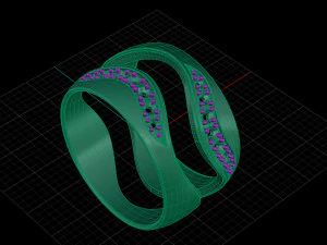 bicolor ring with gems 3d print model stl 3dm obj 3D Print Model