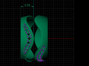bicolor ring with gems 3d print model stl 3dm obj 3D Print Model