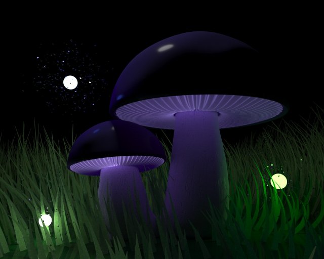 mushrooms 3D 모델 .c4d .max .obj .3ds .fbx .stl .blend