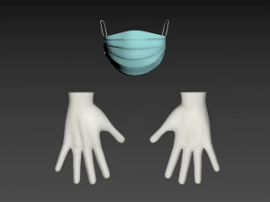 mask and gloves 3D Model
