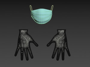 mask and gloves 3D मॉडल