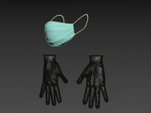 mask and gloves 3D Model