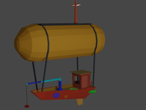 boat airship 3D Модель