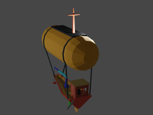 boat airship 3D Model