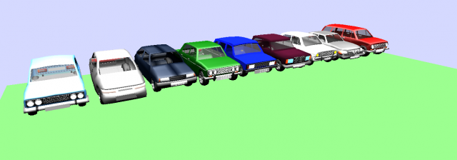 vaz cars compilation of 10 pieces low-poly game ready 3D Модель .c4d .max .obj .3ds .fbx .stl .blend 