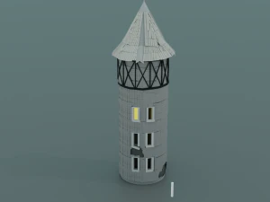 torre gótica sin puertas Modelo 3D
