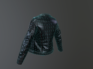Black leather biker jacket 3D 模型