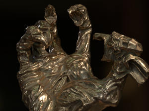 Struggle Bronze hand sculpture Stanislaw Szukalski Model 3D