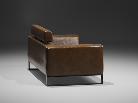 Sofa couch leather interior furniture low poly 3D 模型