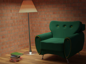 読書椅子 3Dモデル