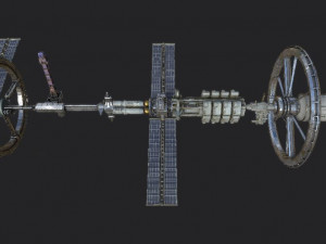 space station pbr-gameready low-poly Model 3D