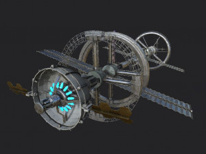 space station pbr-gameready low-poly Model 3D
