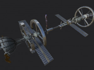 space station pbr-gameready low-poly Model 3D