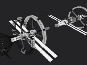 space station pbr-gameready low-poly Model 3D