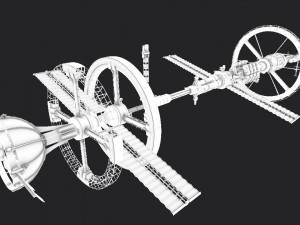 space station pbr-gameready low-poly Model 3D