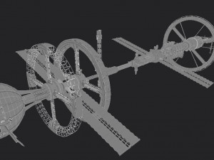 space station pbr-gameready low-poly Model 3D