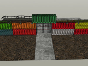 wall containers defense 3Dモデル