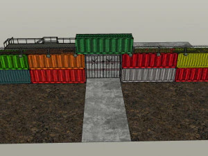 defesa de contêineres de parede Modelo 3D
