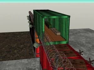 wall containers defense 3D Model