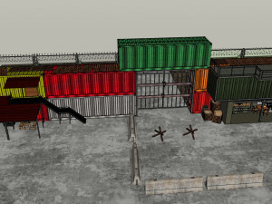 wall containers defense 3D मॉडल