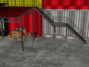 wall containers defense 3D मॉडल