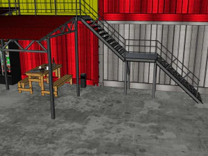 wall containers defense 3D Model
