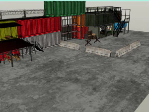 wall containers defense 3D Model