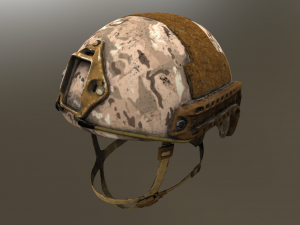 three ops-core fast ballistic helmets low-poly textured Modello 3D