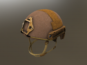 three ops-core fast ballistic helmets low-poly textured Modello 3D