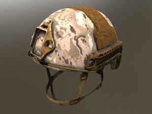 three ops-core fast ballistic helmets low-poly textured Modello 3D