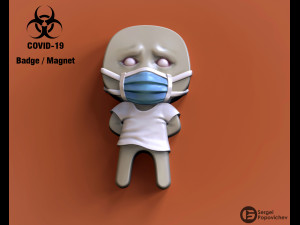 covid-19 badge-magnet 3D Принт Модель