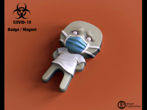 covid-19 badge-magnet 3D Принт Модель