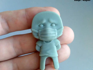 covid-19 badge-magnet 3D Print Model