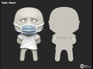 covid-19 badge-magnet 3D Принт Модель