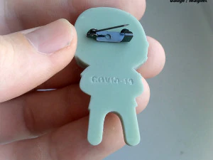 covid-19 badge-magnet 3D Print Model