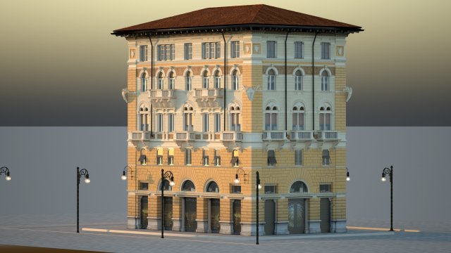 palace ponterosso place trieste 3Dモデル .c4d .max .obj .3ds .fbx .stl .blend 