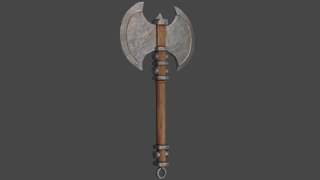 Medieval Axe 3D Model .c4d .max .obj .3ds .fbx .stl .blend 