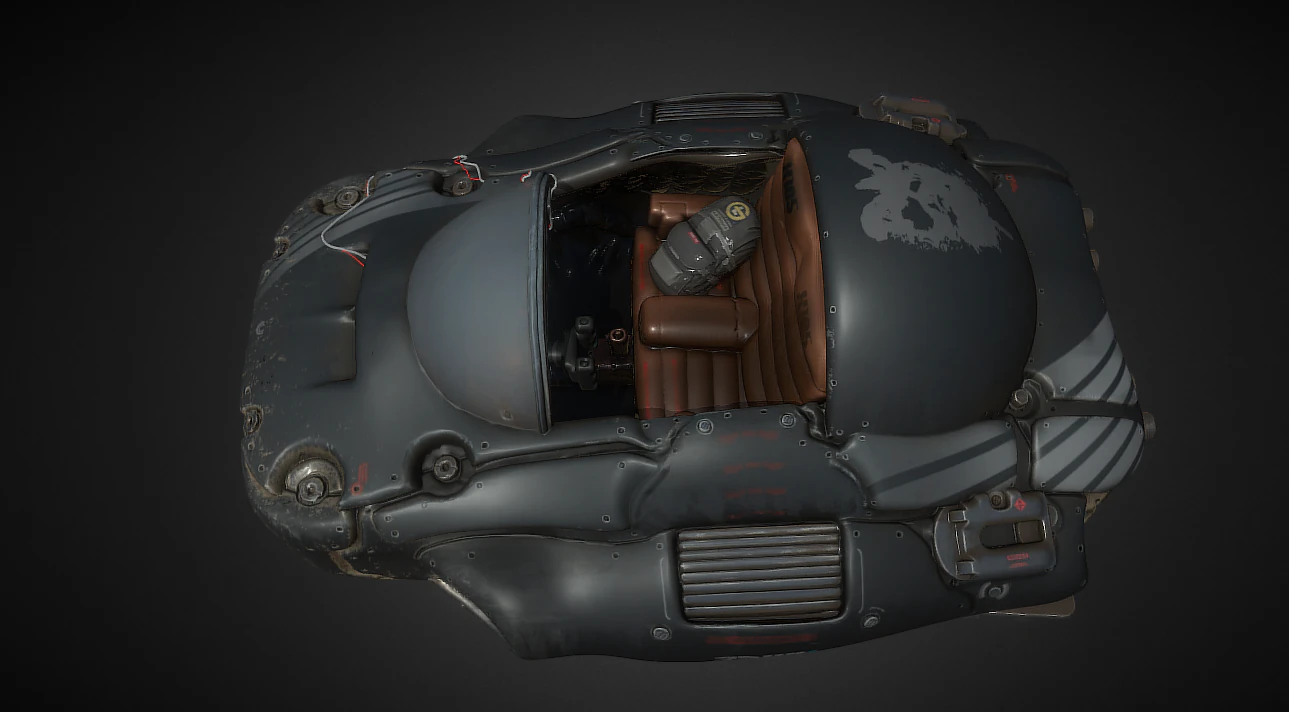 dragon ball hover car black 3D Model .c4d .max .obj .3ds .fbx .stl .blend 